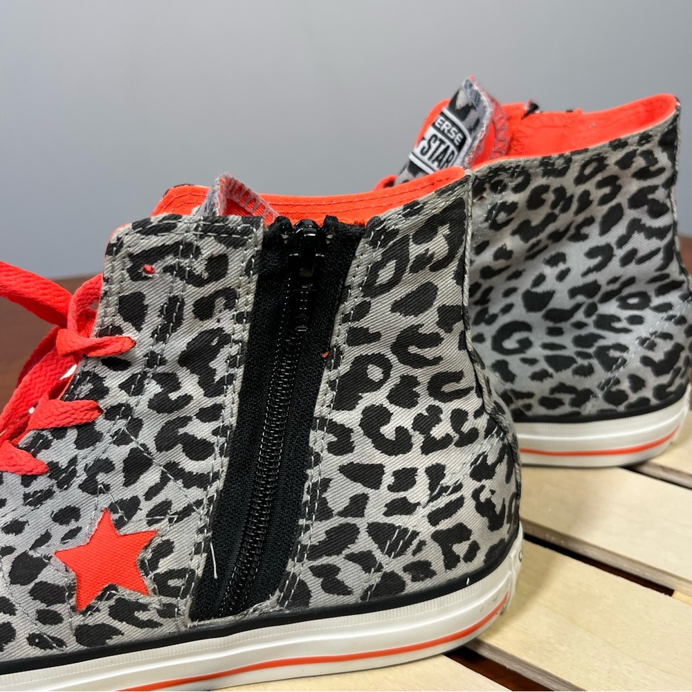 Converse Leopard Print High Tops - Orange and Gray - Picture 5 of 11